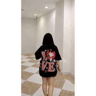 [Ảnh Chính Chủ] Áo Thun Cotton 100% Thái Snoopy Valetine Love In Full 2 Mặt