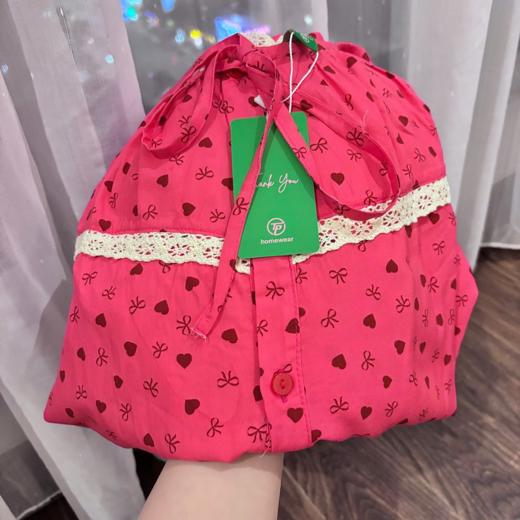 Bộ Tole Dài Tiểu Thư Hoạ Tiết Xinh Xắn 2 Size M và L