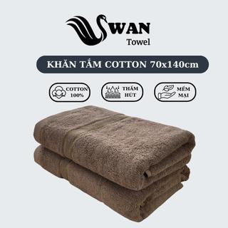 Bộ 2 Khăn tắm 70x140cm Cotton Swan Towel mềm mại thấm hút nước tốt
