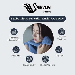 Bộ 2 Khăn tắm 70x140cm Cotton Swan Towel mềm mại thấm hút nước tốt