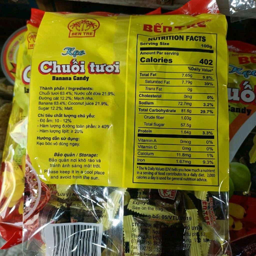 Kẹo chuối tươi Bến Tre ( 400g)--Bến Tre thương hiệu lâu đời