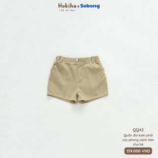 Combo 2 quần đùi kaki cho bé trai, bé gái Hokiha vải kaki mềm mại, thoáng mát size 8-17kg QQ102-QQ42