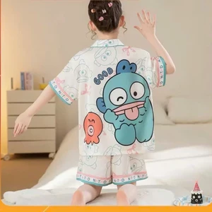 Đồ Bộ Cộc Tay Bé Gái Pijama Chất Vải Lụa Cao Cấp