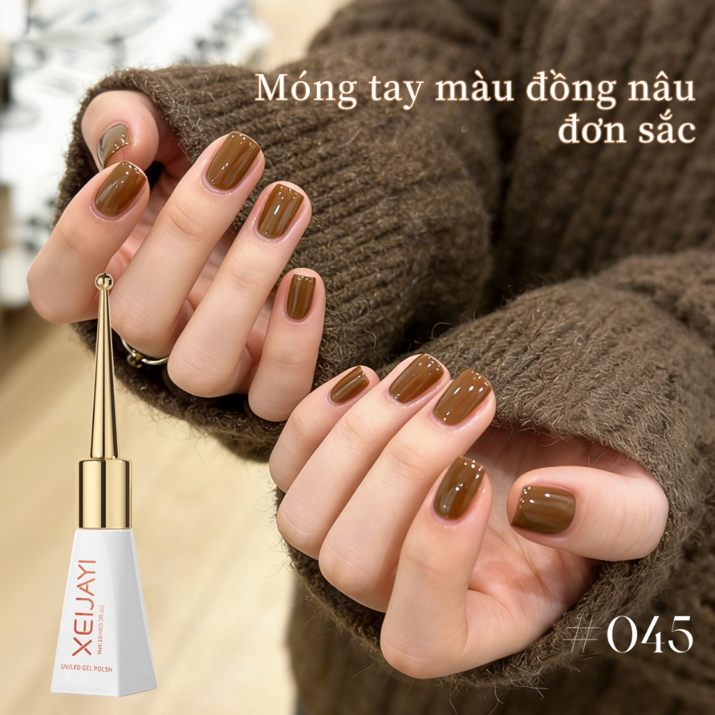 XEIJAYI 10ml - Sơn móng tay dạng gel màu caramel mới, thích hợp sử dụng tại salon và tại nhà.