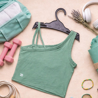 Áo tập lệch vai cho bé gái dáng croptop thể thao co giãn , thoáng mát, thời trang nặng động hàng xuất dư cao cấp