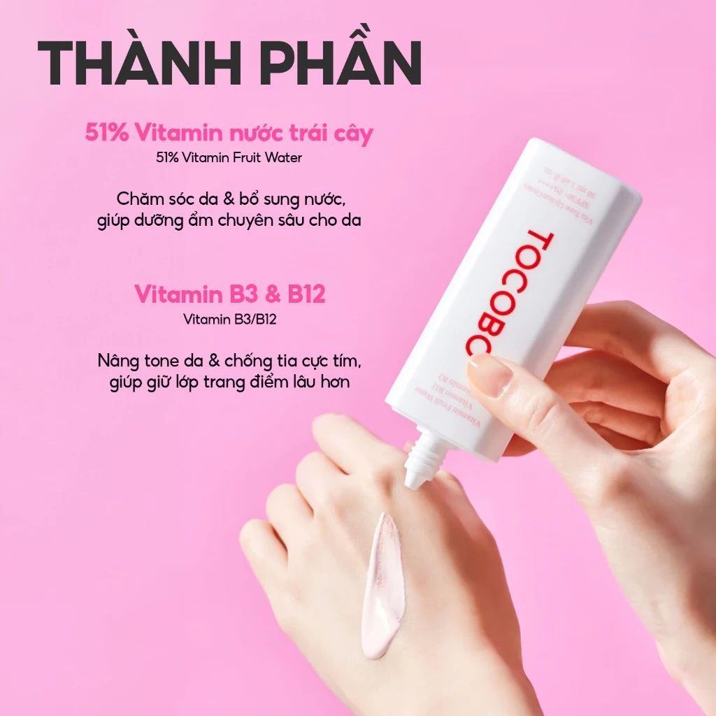 [KOL] Kem chống nắng nâng tone Tocobo Vita Tone Up SPF50+ PA++++ 50ml