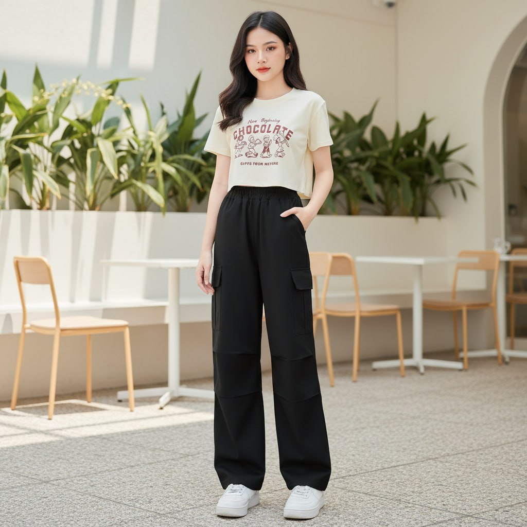 Áo croptop in họa tiết chocolate cho bé gái size đại BEESHOP H26041