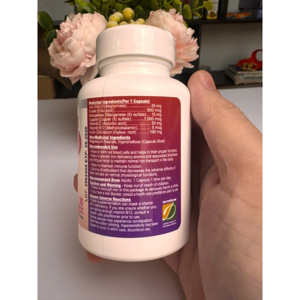 [CHÍNH HÃNG] Viên bổ máu FeFolic Plus, Hỗ Trợ Bổ Sung Sắt, Acid FoLic, Ngừa Thiếu Máu Do Thiếu Sắt