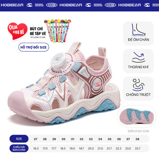 Dép rọ quai hậu bé gái HOBIBEAR EK1190 Pastel khóa xoay, sandal đi học đi chơi đế nhẹ chống trượt