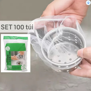 Combo 100 túi lọc rác bồn rửa chén bát, túi lưới lọc rác chậu rửa bát, bọc đựng rác bồn rửa bát (hàng tốt)
