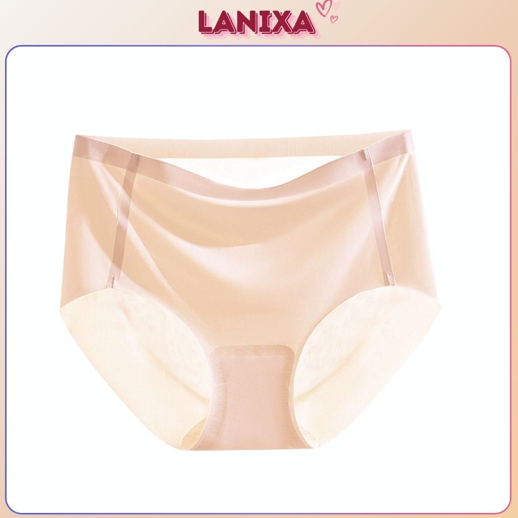 Quần lót nữ su lụa mỏng nhẹ không đường may co giãn linh hoạt đáy lót lưới thoáng khí LANIXA L166