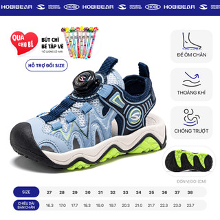 Sandal bé trai HOBIBEAR EK1190 Blue có thiết kế bít mũi chống va đập khóa xoay tiện lợi