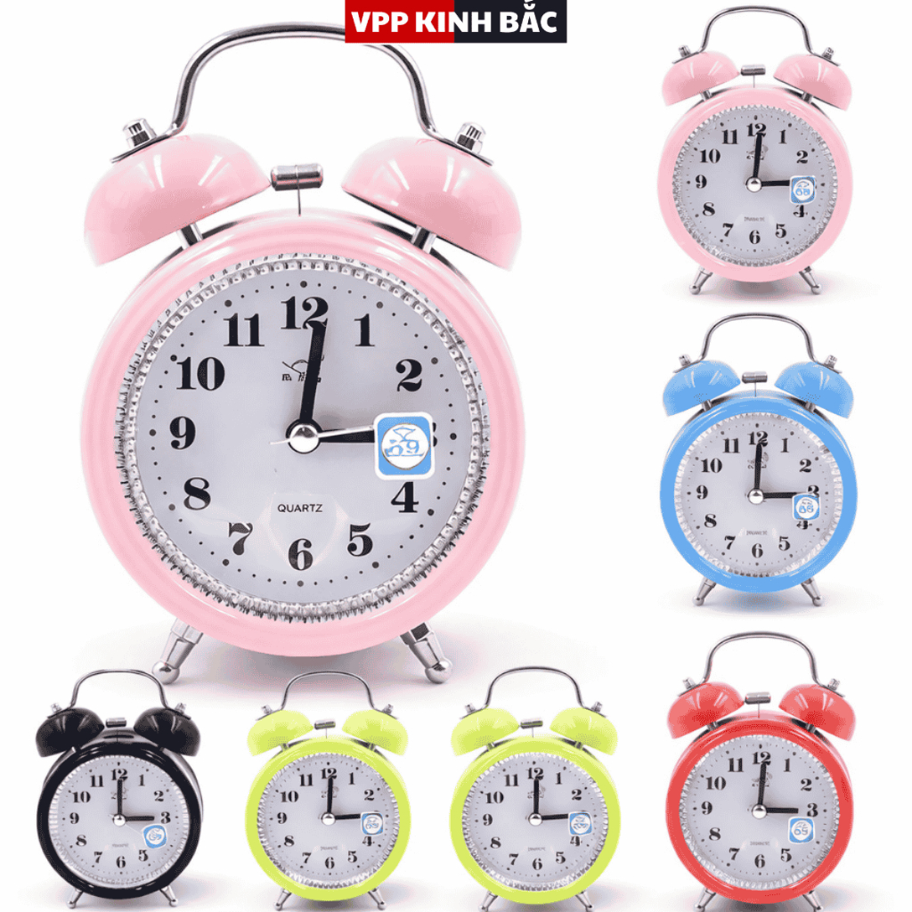 (Mẫu Mới) Đồng Hồ Báo Thức Để Bàn, Khung Bằng Sắt Chuông Kêu To Điếc Cả Tai!