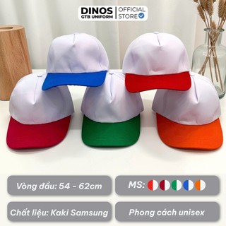 Nón Lưỡi Trai Du Lịch Dinos Trắng Phối Màu, Vải Kaki Dày Dặn, Cứng Cáp Phù Hợp Cho Nhóm, Lớp, Team