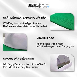 Nón Lưỡi Trai Du Lịch Dinos Trắng Phối Màu, Vải Kaki Dày Dặn, Cứng Cáp Phù Hợp Cho Nhóm, Lớp, Team