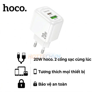 Bộ Củ Sạc Nhanh Hoco CS54A PD20W QC3.0 2 Cổng Ra USB & TypeC, Hỗ Trợ Sạc Nhanh, An Toàn Ổn Định, Không Nóng Máy