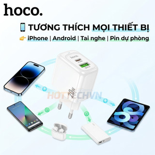 Bộ Củ Sạc Nhanh Hoco CS54A PD20W QC3.0 2 Cổng Ra USB & TypeC, Hỗ Trợ Sạc Nhanh, An Toàn Ổn Định, Không Nóng Máy