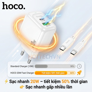 Bộ Củ Sạc Nhanh Hoco CS54A PD20W QC3.0 2 Cổng Ra USB & TypeC, Hỗ Trợ Sạc Nhanh, An Toàn Ổn Định, Không Nóng Máy
