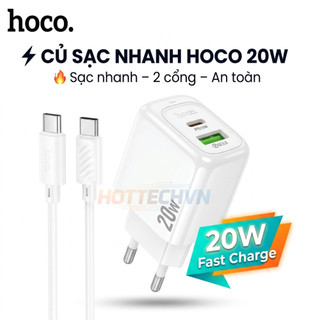 Bộ Củ Sạc Nhanh Hoco CS54A PD20W QC3.0 2 Cổng Ra USB & TypeC, Hỗ Trợ Sạc Nhanh, An Toàn Ổn Định, Không Nóng Máy