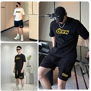 Bộ đồ DREW unisex form rộng set áo phông+quần short cao cấp,bộ đồ đôi trẻ trung phong cách Hàn Quốc