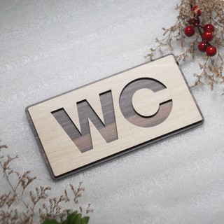 Bảng WC - Bảng toilet gỗ decor dán tường trang trí cửa nhà vệ sinh nam nữ