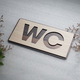 Bảng WC - Bảng toilet gỗ decor dán tường trang trí cửa nhà vệ sinh nam nữ