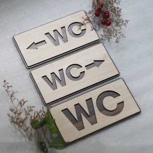 Bảng WC - Bảng toilet gỗ decor dán tường trang trí cửa nhà vệ sinh nam nữ