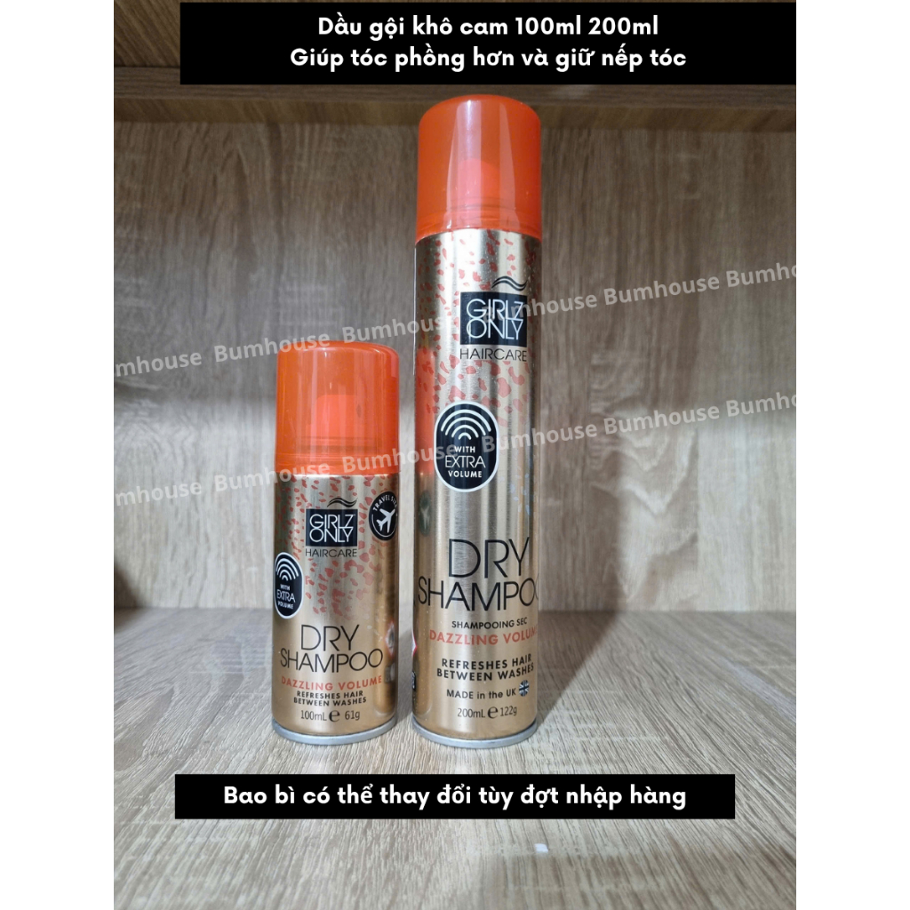 Dầu Gội Khô Girlz Only Dazzling Volume giúp bồng bềnh tóc 100ml 200ml