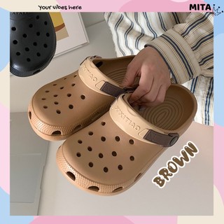 Dép sục nữ basic mẫu XIXITIAO đế cao 2cm trơn kiểu sandal quai hậu phối 2 màu dễ thương CS-63 Mita