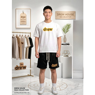 Set Đồ Đôi in Họa tiết Drew Nam Nữ Unisex Form Rộng Streetwear Chất Cotton Mát Mịn Hot Trend