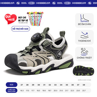 Dép quai hậu bé trai HOBIBIEAR EK1312 Green có đế EVA nhẹ, TPR chống trượt