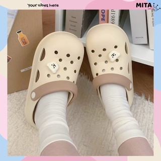 Dép nữ đế cao 5cm form tròn kèm 2 Sticker Gấu trắng Mita kiểu sandal CSM-43