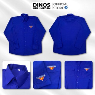 Áo Sơ Mi Đoàn Tay Dài Dinos Cho Nam Nữ Đoàn Viên, Học Sinh Sinh Viên - Màu Xanh