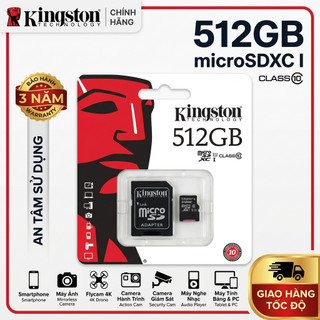 Thẻ nhớ thẻ nhớ Kingston Micro SD 512GB Class 10 100MB / s  32GB / 64GB / 128GB Thẻ TF cho máy bay không người lái
