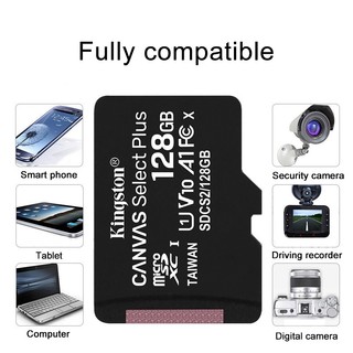 Thẻ nhớ thẻ nhớ Kingston Micro SD 512GB Class 10 100MB / s  32GB / 64GB / 128GB Thẻ TF cho máy bay không người lái