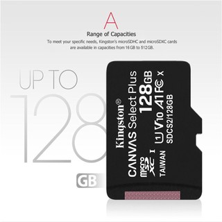 Thẻ nhớ thẻ nhớ Kingston Micro SD 512GB Class 10 100MB / s  32GB / 64GB / 128GB Thẻ TF cho máy bay không người lái
