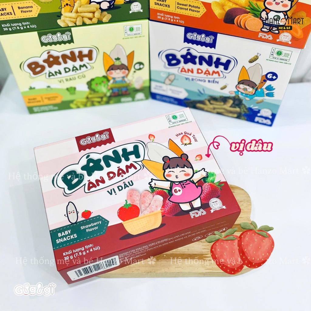 Bánh ăn dặm GUGUGI vi trái cây - Hương vị tươi ngon hộp 30g