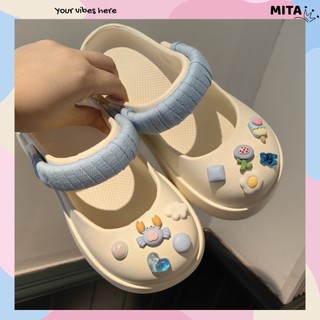 Dép sục nữ XIXITIAO đế cao 4cm kèm Set dây sticker nhiều màu Mita kiểu sandal CS-15