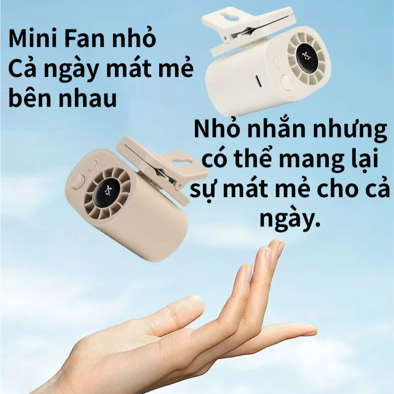 Quạt kẹp mini tốc độ cao|100 Cấp Gió | Pin 3000mAh |360°Điều Chỉnh Hướng Gió |Kẹp Đa Năng (Ômbrella/Xe Đạp/Balo)