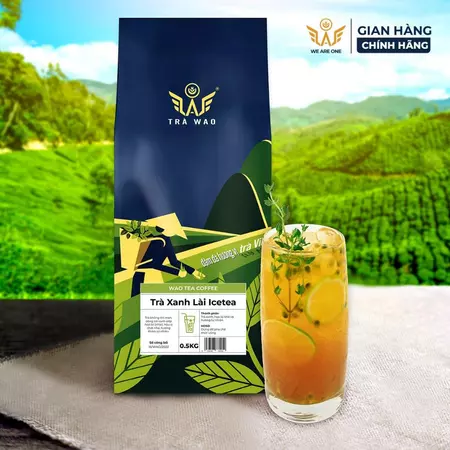 Trà Đá IceTea Xanh Lài (Nhài) WAO (0,5kg) pha trà đá, trà tắc, chanh, quất đậm rẻ