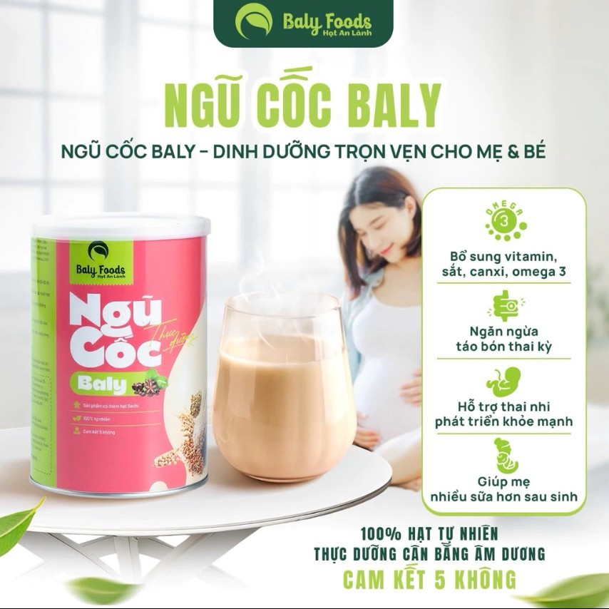 Sữa Hạt Ngũ Cốc Mẹ Bầu BalyFoods Bổ Sung Dưỡng Chất Cho Mẹ Bầu Giai Đoạn Thai Kỳ Lon 500g