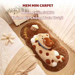 Thảm Lót Sàn, Thảm Chân Giường Dày Dặn Họa Tiết Sang Trọng Chất Liệu Lông Cừu Êm Ái - MemminCarpet - TH74