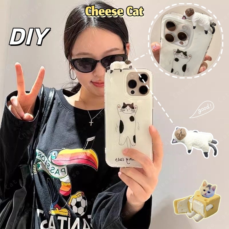 DIY Mèo Xiêm nằm trên ốp điện thoại di động Ốp điện thoại di động dễ thương cho iPhone 11 12 13 14 15 16 17 Pro Max 7 XR