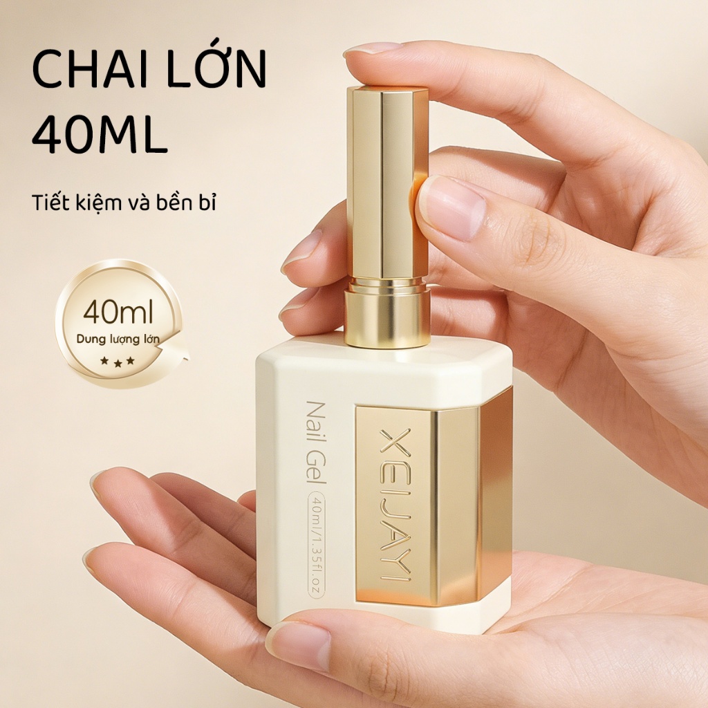 XEIJAYI 40ml - Large-capacity nail glass top gel,chống mài mòn và trầy xước, thích hợp cho tiệm nail và sử dụng tại nhà.