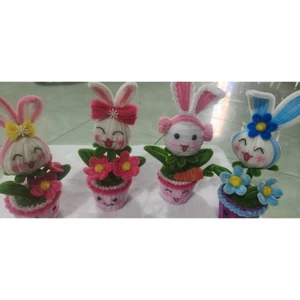 Chậu Hoa thỏ handmade trang trí dễ thương