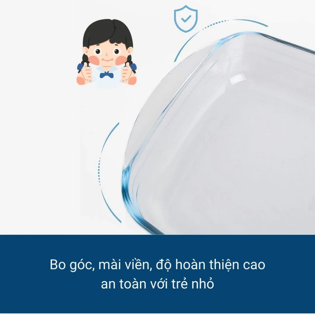 Khay nướng nồi chiên không dầu bầu dục thủy tinh cao cấp chịu nhiệt Pháp Arcuisine H-3610 19 x 14cm
