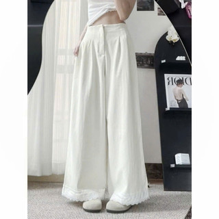 Quần Suông Dài Bigsize Nữ Phối Ren Thô Dễ Thương Hottrend Khóa Kéo Cạp Chun Co Giãn Cho Chubby Q562