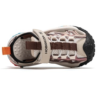Giày sandal bé trai HOBIBEAR EK1193 Nâu có khóa dán và thiết kế bít mũi bảo vệ chân bé