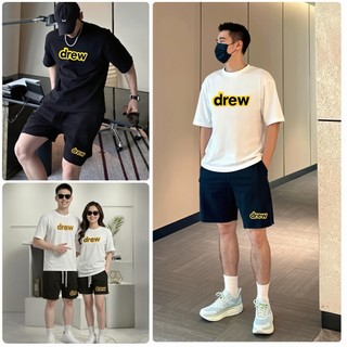 Set Đồ Đôi in Họa tiết Drew Nam Nữ Unisex Form Rộng Streetwear Chất Cotton Mát Mịn Hot Trend