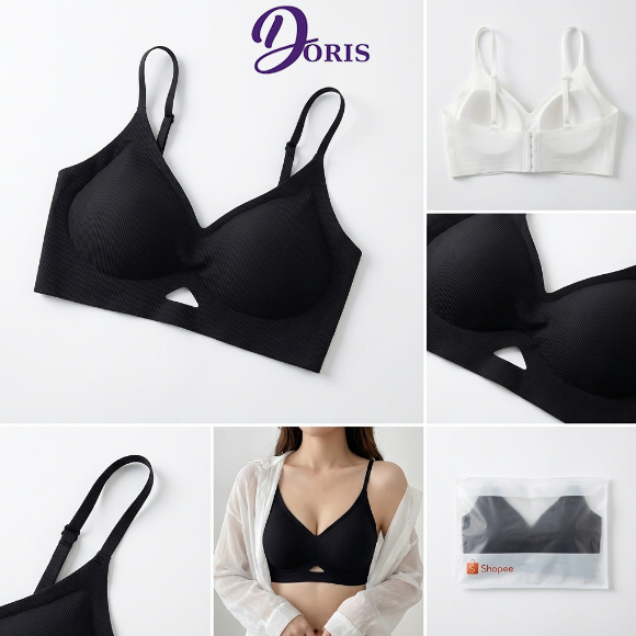 Áo Ngực Không Gọng Đúc Su Mút Dày 3cm Nâng Form Tự Nhiên Không Lộ Viền Mặc Hở Lưng DORIS 9736